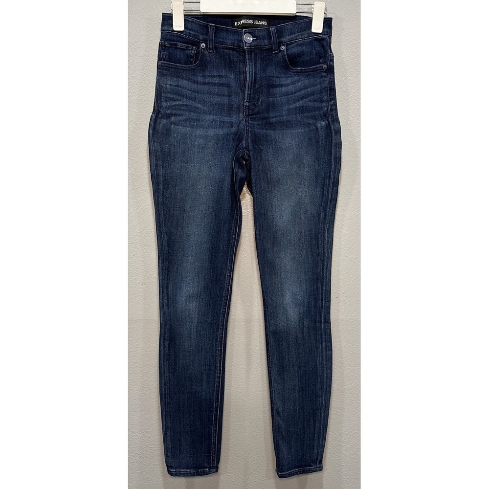 Express Denim Jeans Women's Size 4 Blue Legging High Rise Stretch 5 Pockets Zip